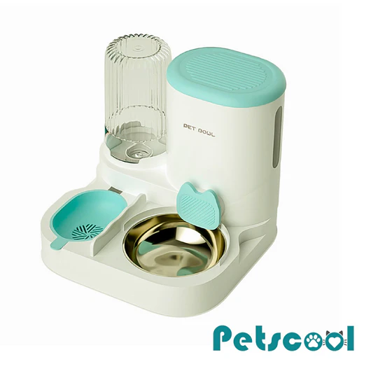 Alimentador Automático de Mascotas 2 en 1 Petscool, Dispensador de Agua Comida 