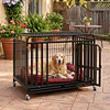 Jaula Corral para Perro y Gato XL Petscool, Doble puerta, Bandeja y Ruedas
