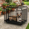 Jaula Corral para Perro y Gato Grande Petscool, Doble puerta, Bandeja y Ruedas