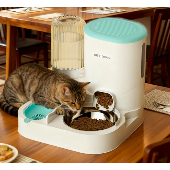 Alimentador Automático de Mascotas 2 en 1 Petscool, Dispensador de Agua Comida 