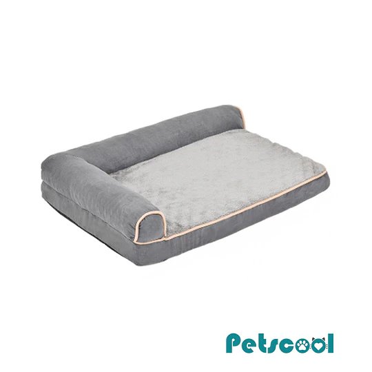 Cama Sofá Ortopédico PetsCool para Perros, viscoelástica, lavable, Gris Talla L 
