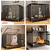 Jaula Corral para Perro y Gato XL Petscool, Doble puerta, Bandeja y Ruedas