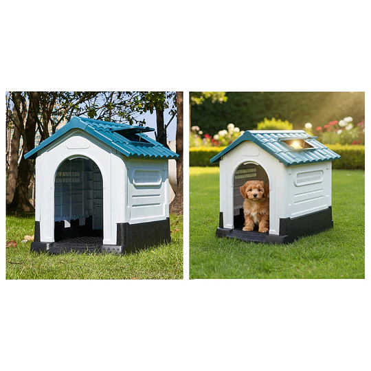 Casa para Perros Razas Pequeñas a Medianas Petscool Plástico Resistente con Ventilación