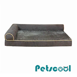 Cama Sofá Ortopédico PetsCool para Perros, viscoelástica, lavable, Gris Talla XL 