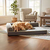 Cama Sofá Ortopédico PetsCool para Perros, viscoelástica, lavable, Gris Talla L 