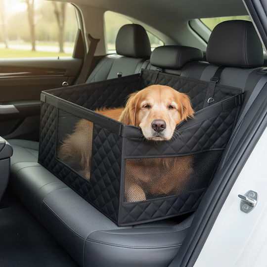 Silla de Auto para Perro PetsCool negra- S- M Impermeable 