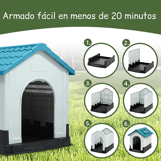 Casa para Perros Razas Pequeñas a Medianas Petscool Plástico Resistente con Ventilación