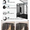 Jaula Corral para Perro y Gato XL Petscool, Doble puerta, Bandeja y Ruedas
