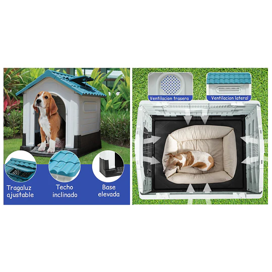 Casa para Perros Razas Pequeñas a Medianas Petscool Plástico Resistente con Ventilación