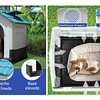Casa para Perros Razas Pequeñas a Medianas Petscool Plástico Resistente con Ventilación