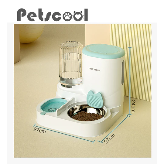 Alimentador Automático de Mascotas 2 en 1 Petscool, Dispensador de Agua Comida 