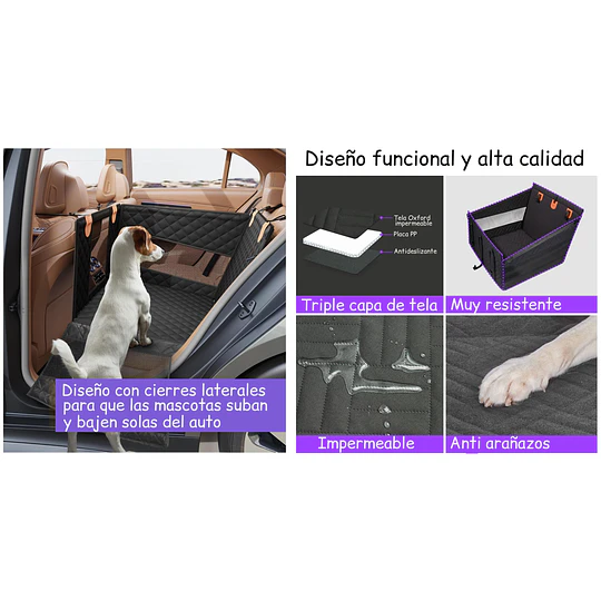 Silla de Auto para Perro PetsCool negra- S- M Impermeable 