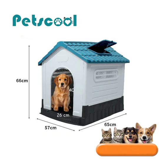 Casa para Perros Razas Pequeñas a Medianas Petscool Plástico Resistente con Ventilación
