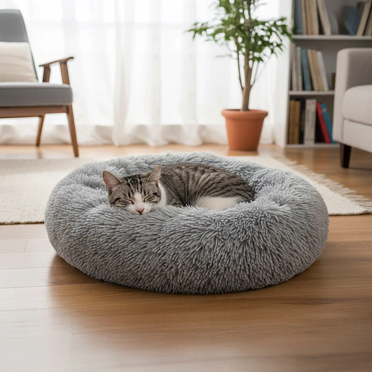 Cama Nido Relajante para Mascotas M PetsCool Gris 60 cm Antiansiedad 