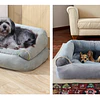 Cama Sofá para Perros medianos PetsCool M 70x55 cm Gris Lavable y Ortopédica