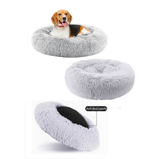 Cama Nido Relajante para Mascotas M PetsCool Gris 60 cm Antiansiedad 