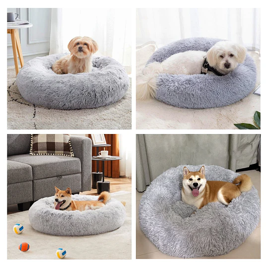 Cama Nido Relajante para Mascotas M PetsCool Gris 60 cm Antiansiedad 