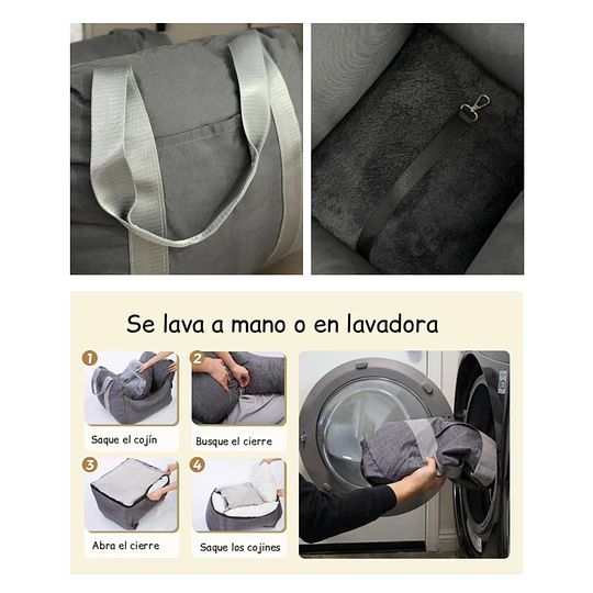 Bolso Porta Mascota 3 en 1 PetsCool Gris - Silla Auto y Cama 