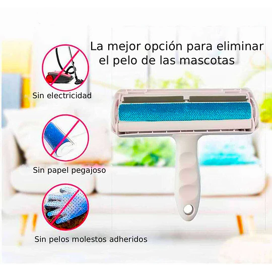 Rodillo Removedor de Pelos Mascotas PetsCool Reutilizable Sin Repuestos