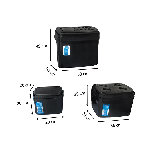 Set cooler Camp 3 piezas negro 32L, 12L Y 5L