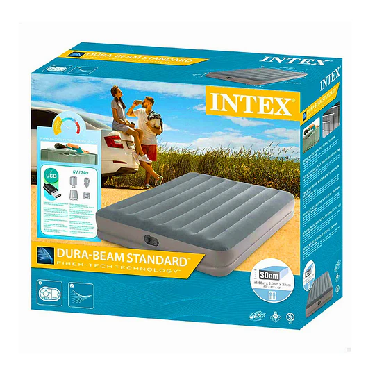 Cama Inflable Electrica Gris Usb 2 Pl  