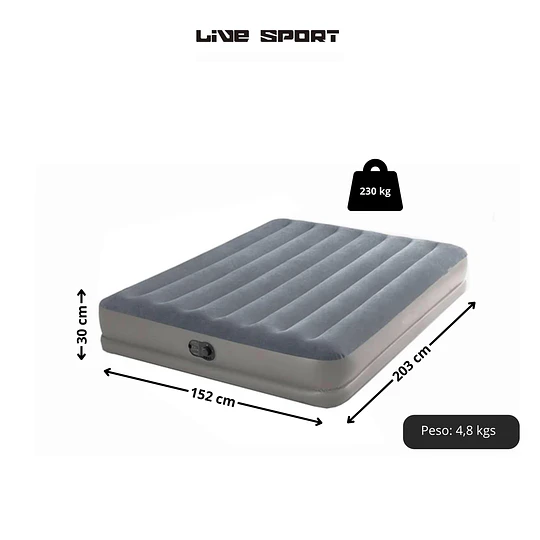 Cama Inflable Electrica Gris Usb 2 Pl  