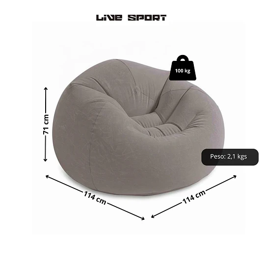 Sillon Puffy Gris Inflable