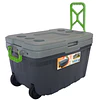 Cooler Térmico Con Ruedas Y Bandejas 54 L Gris Verde