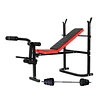 Banca de Pesas Plegable Con Barra y Discos 20kg Live Sport ES-543D Negra