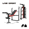 Banca de Pesas Plegable Con Barra y Discos 20kg Live Sport ES-543D Negra