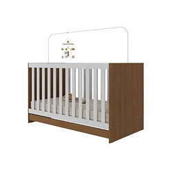 Cuna Evolutiva 3 en 1 New Kidscool Blanca Café MDP- Producto Armado en Tienda