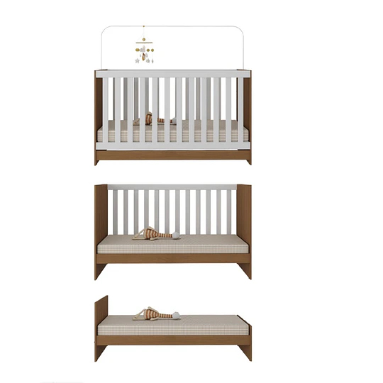 Cuna Evolutiva 3 en 1 New Kidscool Blanca Café MDP- Producto Armado en Tienda