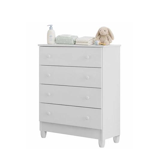 Cómoda Infantil Kidscool Mel 4 Cajones Blanco - Producto Armado en Tienda