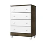 Comoda Blanco Café Mel 4 Cajones - Producto Armado en Tienda