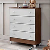 Comoda Blanco Café Mel 4 Cajones - Producto Armado en Tienda