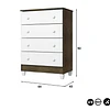 Comoda Blanco Café Mel 4 Cajones - Producto Armado en Tienda