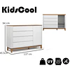 Cómoda Mudador Infantil Kidscool Flow Blanca Eco Wood 4 Cajones 1 Puerta - Producto Armado en Tienda