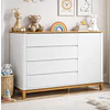 Cómoda Mudador Infantil Kidscool Flow Blanca Eco Wood 4 Cajones 1 Puerta - Producto Armado en Tienda