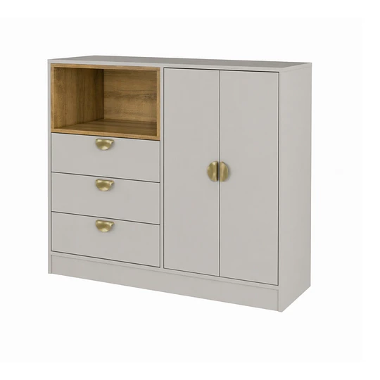 Comoda 2 Puertas y 3 Cajones Cariño Arena -Producto Armado en Tienda