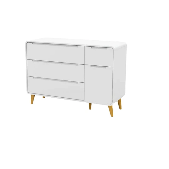 Comoda Blanca Agatha 3 Cajones Y Puerta  - Producto Armado en Tienda