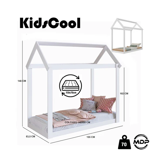 Cama Casita Montessori Cariño Blanca - Producto Armado en Tienda