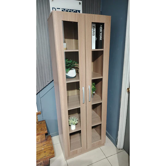 Vitrina 2 Puertas Vidrio Castaño - 