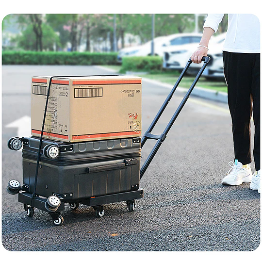 Carro Yegua de Carga Plegable 6 Ruedas Base Extensible Be Design Negro 56.5 x 32 cm 