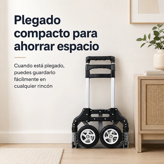 Carro Yegua De Carga Plegable Aluminio Be Design Ruedas De Goma 100 X 38.5 X 27 cm 