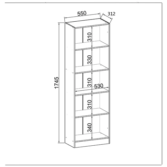Estante Multiuso Parana 2 Puertas Negro Mate- Producto con detalle