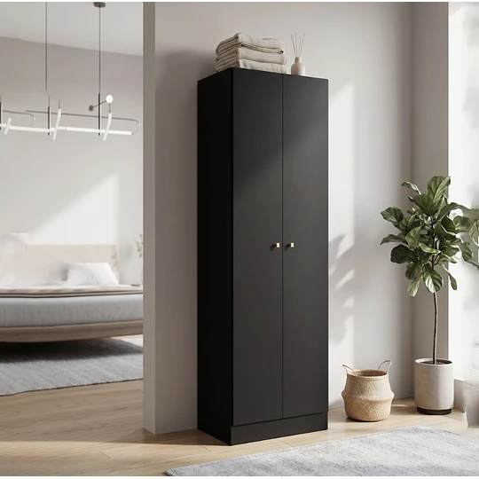 Estante Multiuso Parana 2 Puertas Negro Mate- Producto con detalle