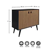 Buffet Amber 2 Puertas Negro/Brise -Producto con Detalle