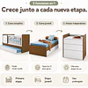 Cuna Multifuncional Evolutiva Cleo Blanco y café Kidscool- Producto con Detalle