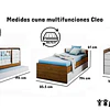 Cuna Multifuncional Evolutiva Cleo Blanco y café Kidscool- Producto con Detalle