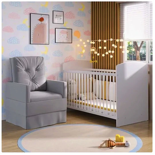Poltrona De Lactancia Gris- Producto con Detalle
